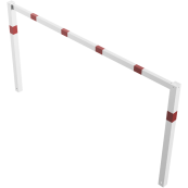 Stationary access barriers | welded | with top bar | hot-dip galvanized and white coatedwith red reflecting stripes | total width: 2500 mm